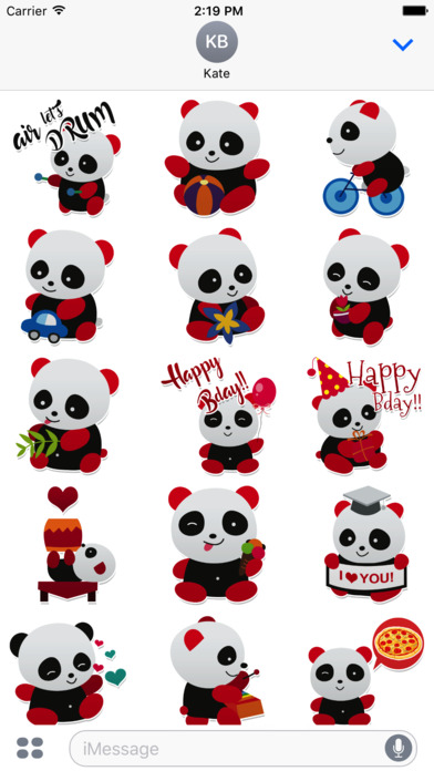 Lovely Panda Stickers screenshot 2
