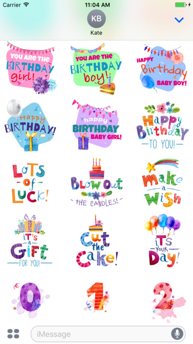 Watercolor Birthday Stickers screenshot 3
