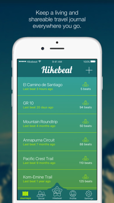 Hikebeat - The living travel journal screenshot 2