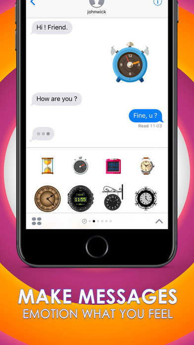 Clock Emoticons Stickers Themes by ChatStick screenshot 2