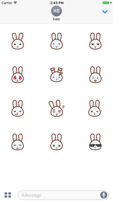 Funny Bunny Emoji Pack screenshot 2