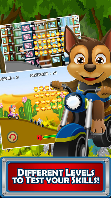 Pups Stunt Bike Rescue Patrol – Race Game for Free screenshot 2