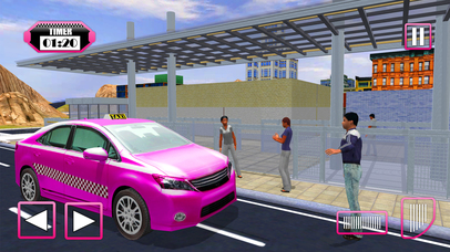 Pink Taxi Girl Driver & Modern Car Rush Games screenshot 4