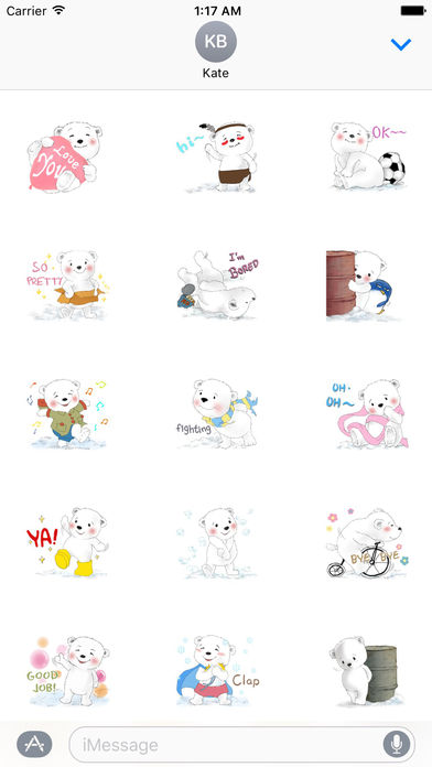 Baby White Bear and Penguin Sticker screenshot 2