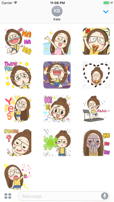 The Funny Girl Expression Stickers screenshot 2