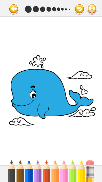 Toddler Games Dolphin Underwater Coloring Page screenshot 2