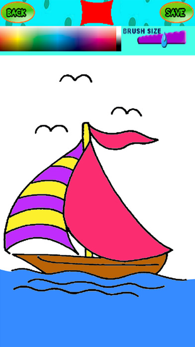 Coloring Book Game Draw Sailboats Version screenshot 2