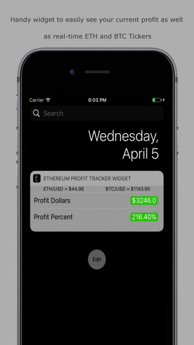 Crypto Track - Ethereum and BTC Tracker and Ticker screenshot 4