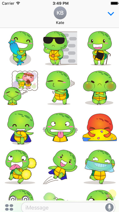 Pura the funny turtle 7 for iMessage Sticker screenshot 3