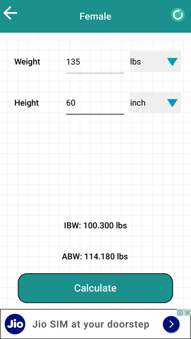 Ideal Body Weight Calculation screenshot 3