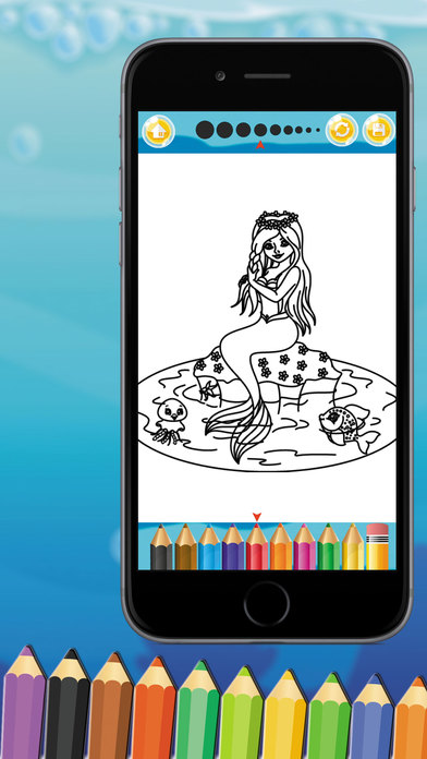 Mermaid Coloring Book Game for Kids screenshot 2