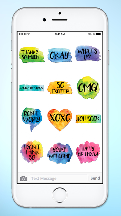 Watercolor Words Text Sticker Pack screenshot 4