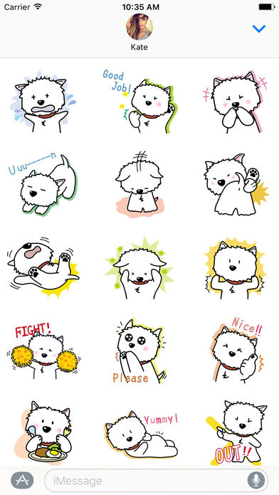 Kawaii Westie Dog - Stickers for iMessage screenshot 2