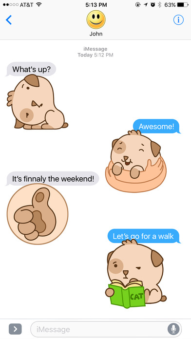 Happy and Cute Puppy Stickers screenshot 3