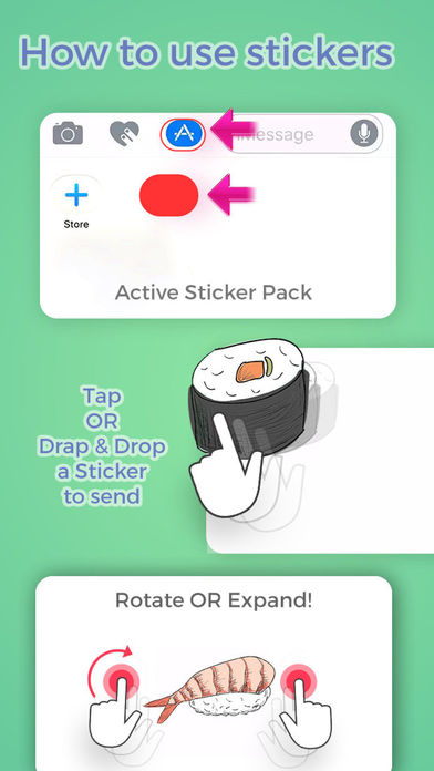 Hand Drawn Sushi Stickers screenshot 3