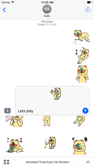 Animated Three Eyes Cat Stickers For iMessage screenshot 3