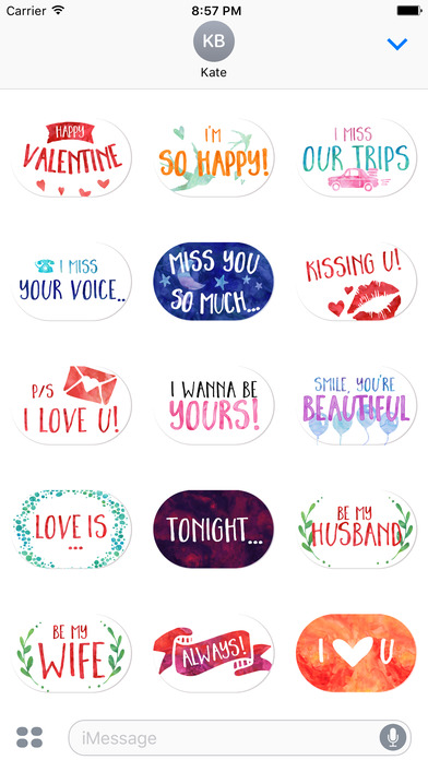 Romantic Message Stickers Pack 1 screenshot 2