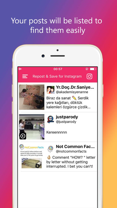Repost for Instagram App- Video Photo Url on iPad screenshot 3