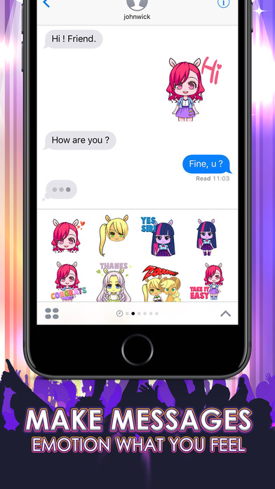 Pony Girls Emoticons Stickers for iMessage screenshot 2