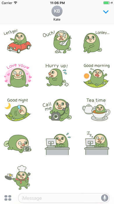 Cyril The Cute Green Monster English Stickers screenshot 3