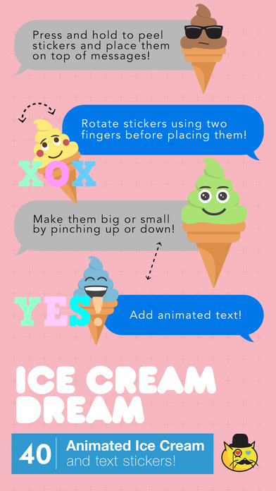 Ice Cream Dream : Cute Animated Stickers screenshot 2