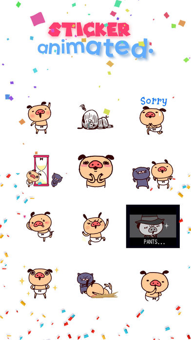 Dull Pig & Friends Animated Stickers screenshot 2