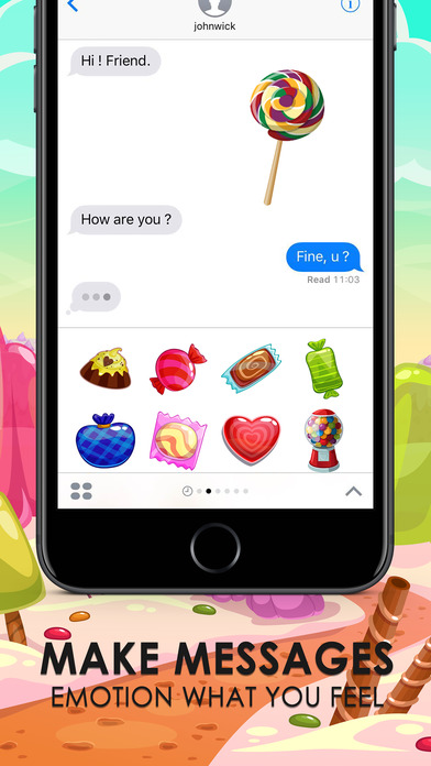 Keyboard & Emoji Candy Stickers for iMessage screenshot 2