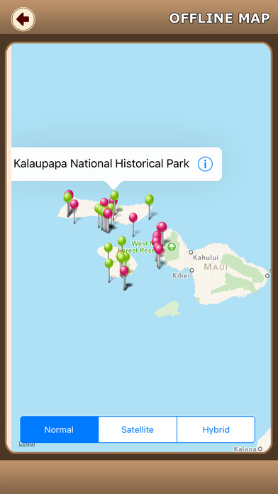 Molokai & Lanai Island Offline Map Explorer screenshot 3