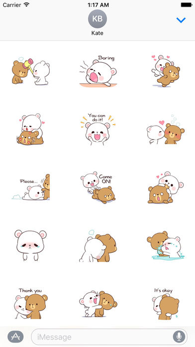 Two Bears Fall In Love Stickers screenshot 2