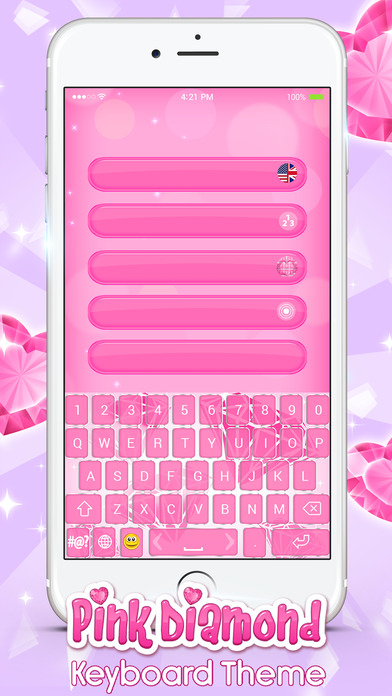 Pink Diamond Keyboard Theme: Sweet Love Keypad screenshot 4
