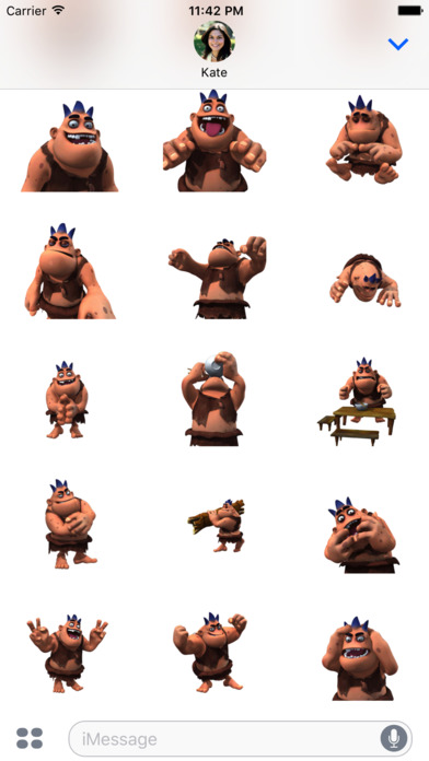 Funny Caveman Animated Emoji Stickers screenshot 3