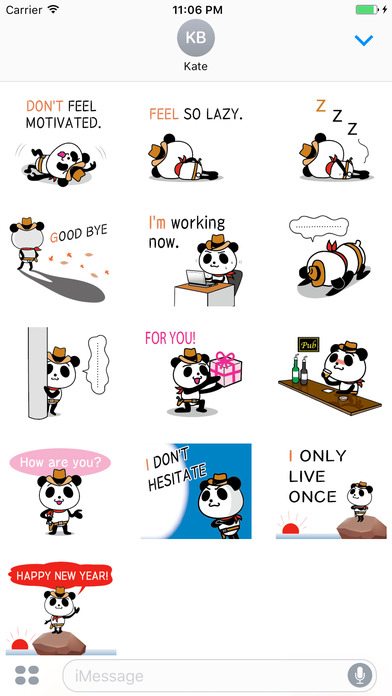 Simba the cowboy panda stickers 3 screenshot 3