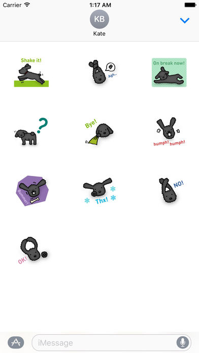 Cute Black Toy Poodle Stickers screenshot 3
