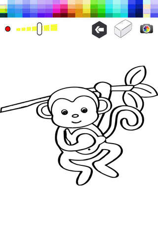 Paintland Junger Monkey Pic Coloring Page screenshot 2