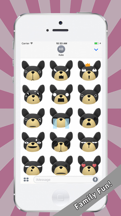 French Bulldog Sticker Pack-Cute Emoji Dog screenshot 2