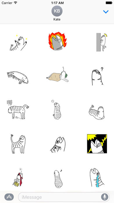 Weird Stickers - Fish Cat screenshot 2
