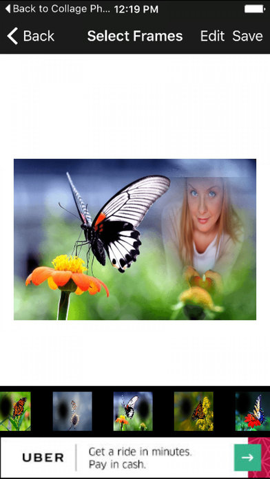 Butterfly Beauty Photo Frame 3D Wallpaper Art Edit screenshot 3