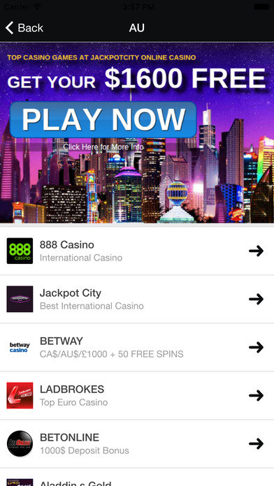 Online Casinos AU - Casino Bonus AU Guide screenshot 2