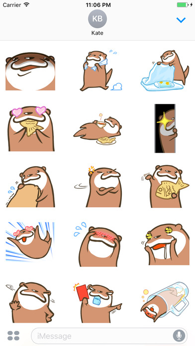 Lovely Otter Couple Stickers Vol 2 screenshot 2