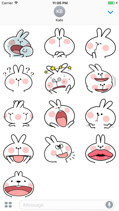 The Bunny Brat Facial Expressions Stickers screenshot 3