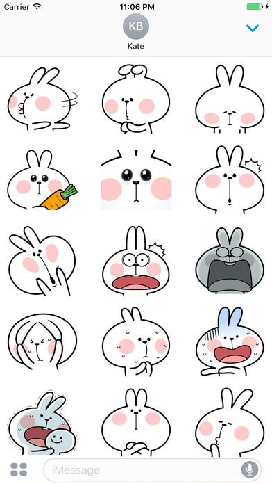 The Bunny Brat Facial Expressions Stickers screenshot 2