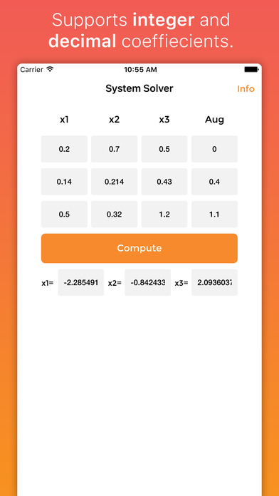 iSystem - System of Linear Equations solver screenshot 2