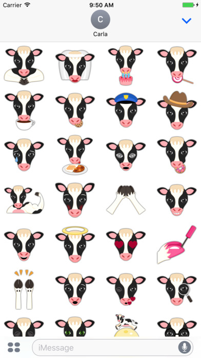 Black White Cow Emoji screenshot 2