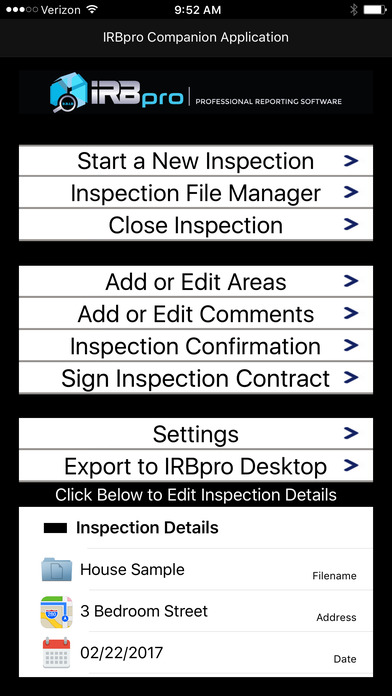 IRBpro Companion Application screenshot 2