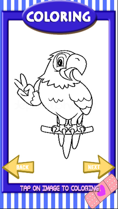 Coloring Book Game Parrot And Girls screenshot 3