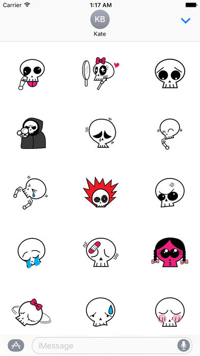Love Story Of Skull Stickers screenshot 2