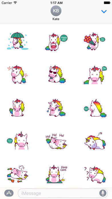 Lucky Rainbow Unicorn Sticker screenshot 2