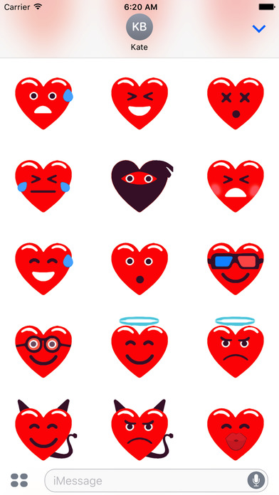 Heart Red Love Emojis Stickers screenshot 3