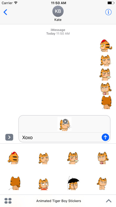 Animated Tiger Boy Stickers For iMessage screenshot 2