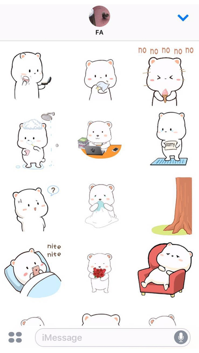 Adorable White Bear Animated Stickers screenshot 3